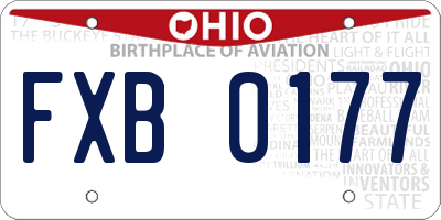 OH license plate FXB0177