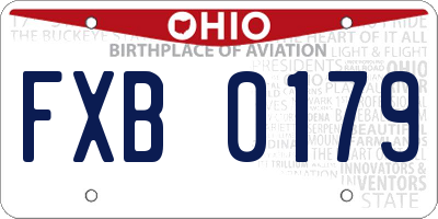 OH license plate FXB0179