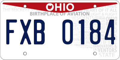 OH license plate FXB0184