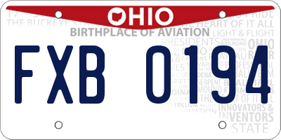 OH license plate FXB0194