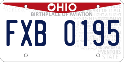 OH license plate FXB0195