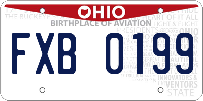 OH license plate FXB0199
