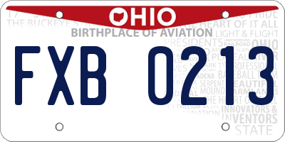 OH license plate FXB0213