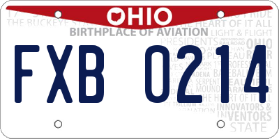 OH license plate FXB0214