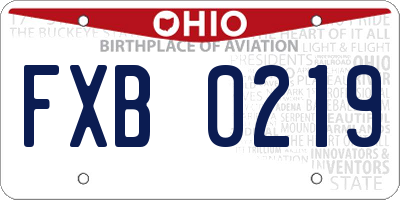 OH license plate FXB0219
