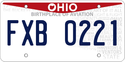 OH license plate FXB0221