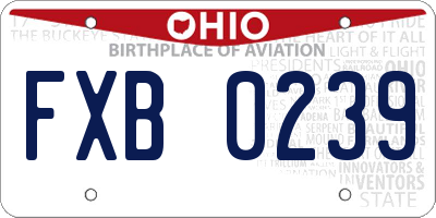 OH license plate FXB0239