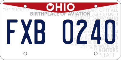 OH license plate FXB0240