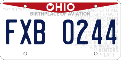 OH license plate FXB0244