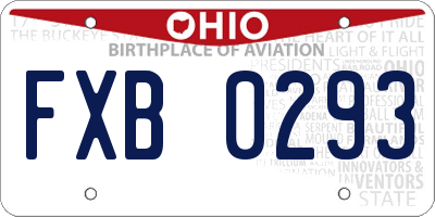 OH license plate FXB0293