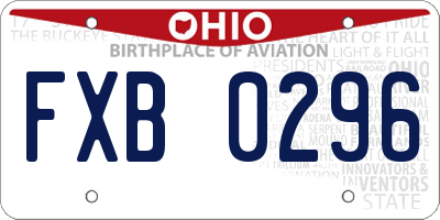 OH license plate FXB0296