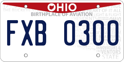 OH license plate FXB0300