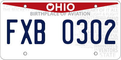 OH license plate FXB0302