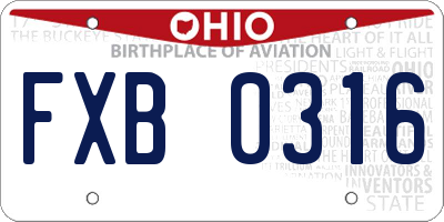 OH license plate FXB0316