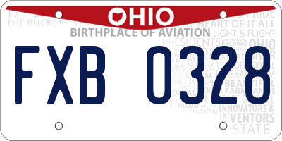 OH license plate FXB0328