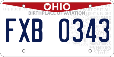 OH license plate FXB0343