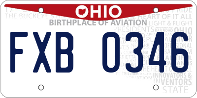 OH license plate FXB0346