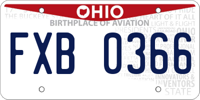 OH license plate FXB0366