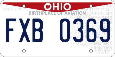 OH license plate FXB0369