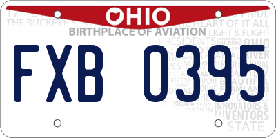 OH license plate FXB0395