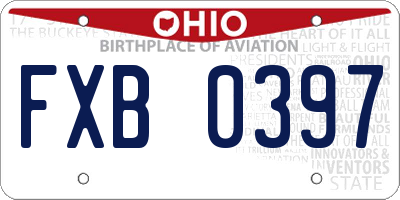 OH license plate FXB0397