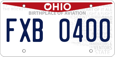 OH license plate FXB0400