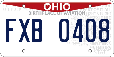 OH license plate FXB0408