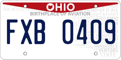OH license plate FXB0409