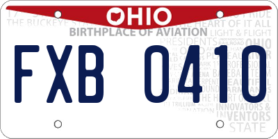 OH license plate FXB0410