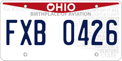OH license plate FXB0426