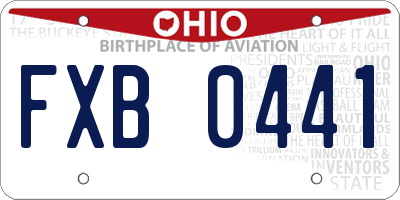 OH license plate FXB0441