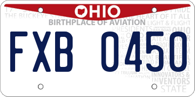 OH license plate FXB0450