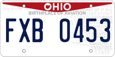 OH license plate FXB0453