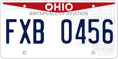 OH license plate FXB0456