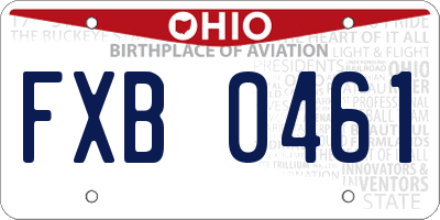 OH license plate FXB0461
