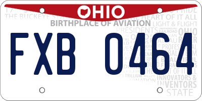 OH license plate FXB0464