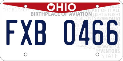 OH license plate FXB0466