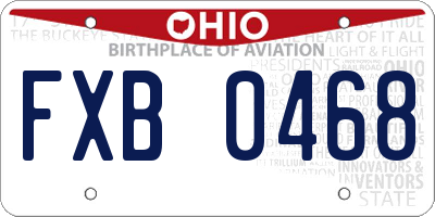 OH license plate FXB0468