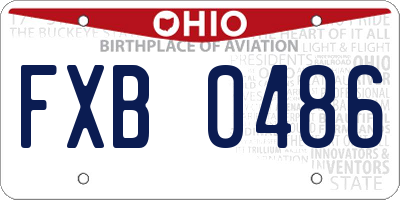 OH license plate FXB0486