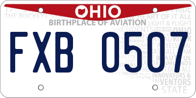 OH license plate FXB0507