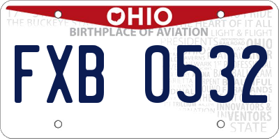 OH license plate FXB0532