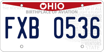 OH license plate FXB0536