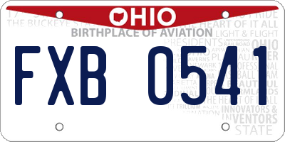 OH license plate FXB0541