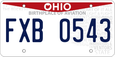 OH license plate FXB0543