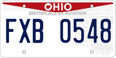 OH license plate FXB0548
