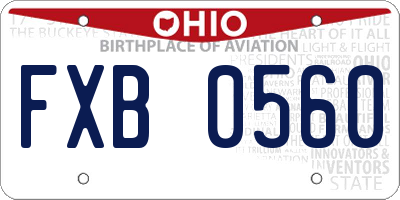 OH license plate FXB0560