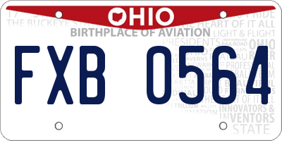 OH license plate FXB0564
