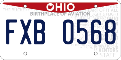 OH license plate FXB0568