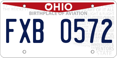 OH license plate FXB0572