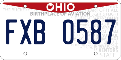OH license plate FXB0587
